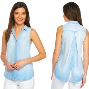 cloth & stone Light Wash Chambray Sleeveless Shirt